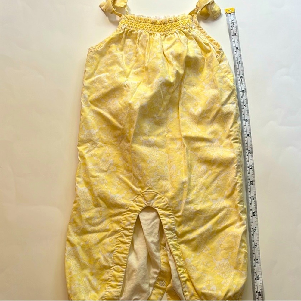 Jenie and Jack Yellow Floral girl Romper